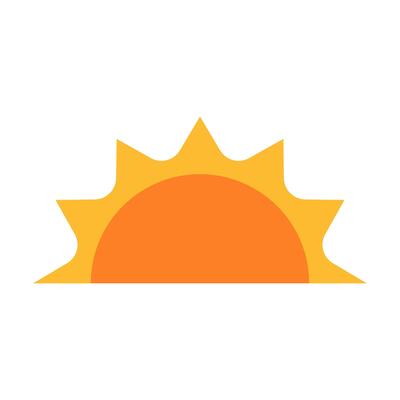 A half sun is setting downwards icon sunset concept for graphic design, logo, website, social media, mobile app, UI illustration