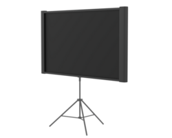 Screen projector wall isolated on background. 3d rendering - illustration png