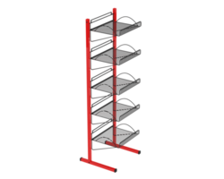 Slat rack display isolated on background. 3d rendering - illustration png