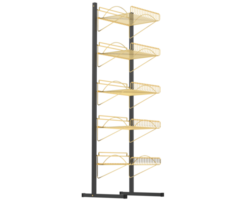 Slat rack display isolated on background. 3d rendering - illustration png