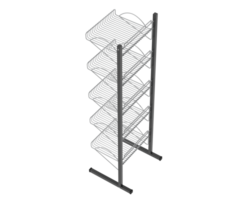 Slat rack display isolated on background. 3d rendering - illustration png