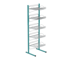 Slat rack display isolated on background. 3d rendering - illustration png