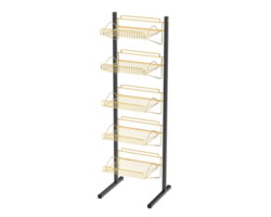 Slat rack display isolated on background. 3d rendering - illustration png