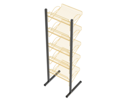 Slat rack display isolated on background. 3d rendering - illustration png