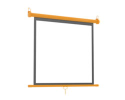 Screen projector wall isolated on background. 3d rendering - illustration png