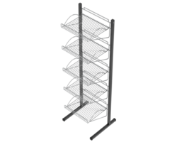 Slat rack display isolated on background. 3d rendering - illustration png