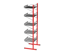 Slat rack display isolated on background. 3d rendering - illustration png