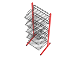 Slat rack display isolated on background. 3d rendering - illustration png