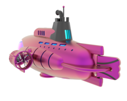 Submarine isolated on background. 3d rendering - illustration png