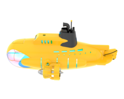 Submarine isolated on background. 3d rendering - illustration png