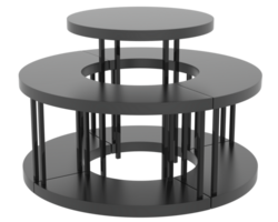 Round display table isolated on background. 3d rendering - illustration png