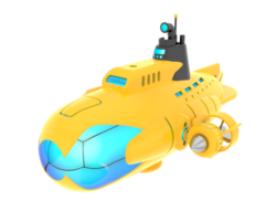 submarino aislado en antecedentes. 3d representación - ilustración png