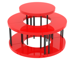 Round display table isolated on background. 3d rendering - illustration png