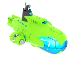 Submarine isolated on background. 3d rendering - illustration png