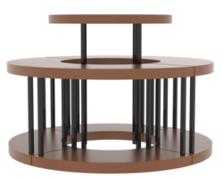 Round display table isolated on background. 3d rendering - illustration png