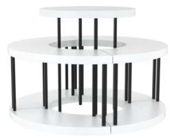 Round display table isolated on background. 3d rendering - illustration png