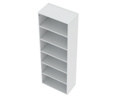 Tall tiered bookcase isolated on background. 3d rendering - illustration png