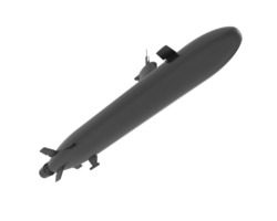 submarino isolado em fundo. 3d Renderização - ilustração png