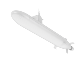 submarino isolado em fundo. 3d Renderização - ilustração png