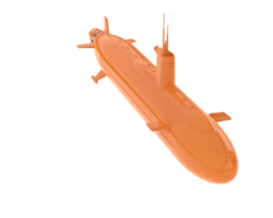 Submarine isolated on background. 3d rendering - illustration png