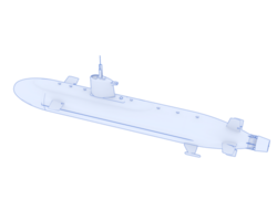 Submarine isolated on background. 3d rendering - illustration png