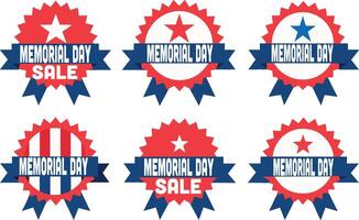 Memorial Day Shop Label Illustration Set vector