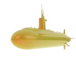 Submarine isolated on background. 3d rendering - illustration png