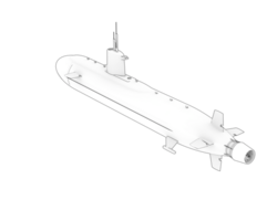 submarino aislado en antecedentes. 3d representación - ilustración png