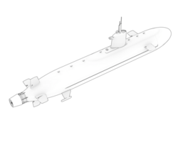 submarino aislado en antecedentes. 3d representación - ilustración png