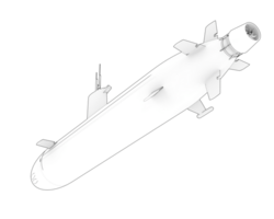 submarino aislado en antecedentes. 3d representación - ilustración png