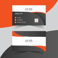 Modern simple clean business card template design. Two-sided black and orange color combination business card. illustration. Professional and Creative Print Ready Business Card Template vector