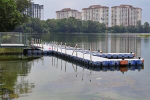 Tasik Biru is a serene blue lake, nestled in a scenic landscape, is a recreational haven just 30 minutes from Kuala Lumpur, drawing tourists with its natural allure. photo