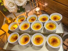 Selection of Creme Brule on White Trays photo