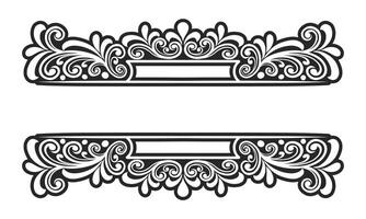 Classic name tags ornament floral border vector