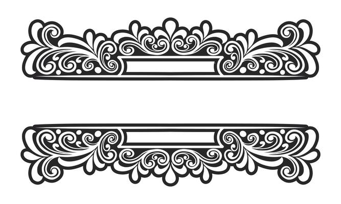 Classic name tags ornament floral border