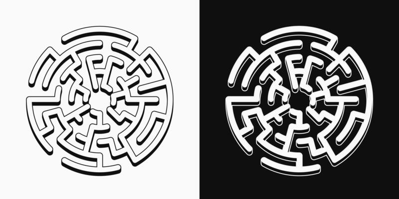 Small labyrinth in vintage style. Design element for