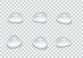 set of clear waterdrop on background vector