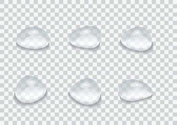set of clear waterdrop on background