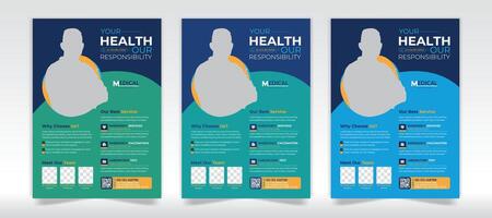 Medical multipurpose flyer design template vector