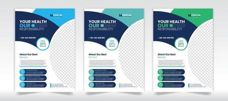 Modern Medical Healthcare Flyer Design and Medical Flyer Template vector