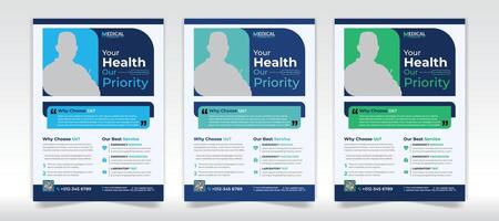 Medical flyer leaflet design and Business Medical Flyer Template vector