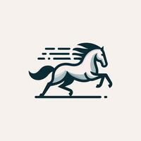 Creative Minimal Running Horse Design vector