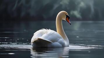 swan floating on the lake. photo