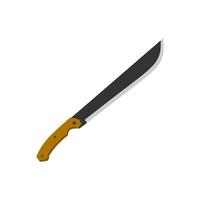 latin machete flat design illustration isolated on white background. cutlass, a large curved knife with a broad blade, illustration. vector