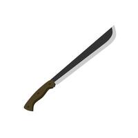 latin machete flat design illustration isolated on white background. cutlass, a large curved knife with a broad blade, illustration. vector