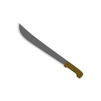 latin machete flat design illustration isolated on white background. cutlass, a large curved knife with a broad blade, illustration. vector