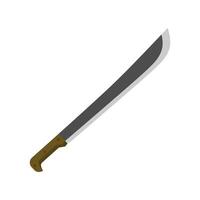 latin machete flat design illustration isolated on white background. cutlass, a large curved knife with a broad blade, illustration. vector