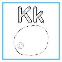 rastreo alfabeto rastro kiwi Fruta ilustración vector