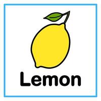 flat lemon fruit alphabet illustration vector