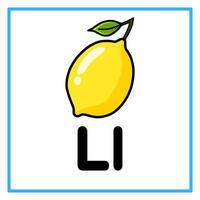 lemon fruit alphabet l illustration vector